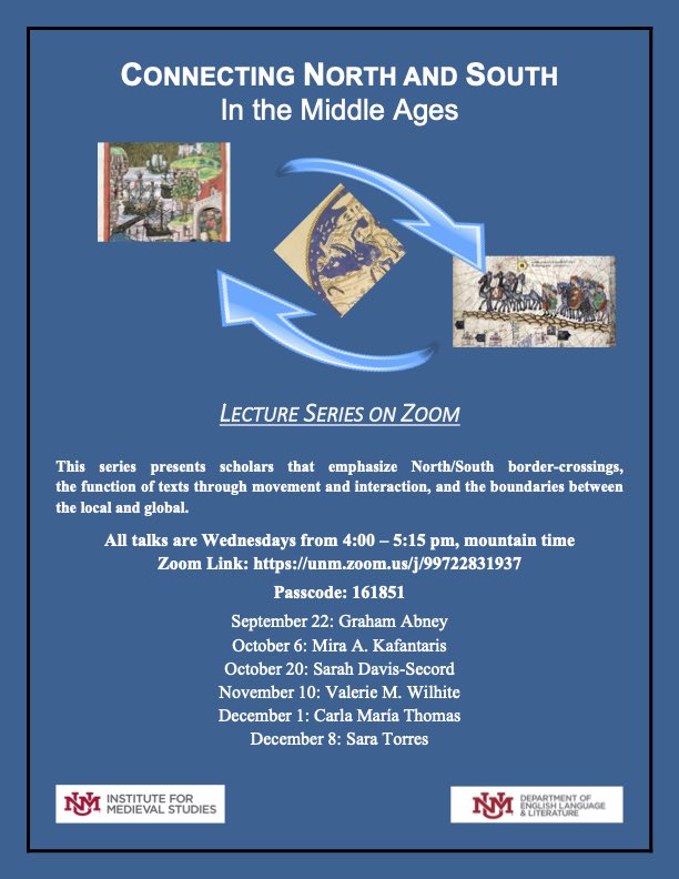 Poster for Connecting North and South in the Middle Ages Lecture Series